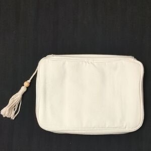 Cream Electronics Pouch with Tassel